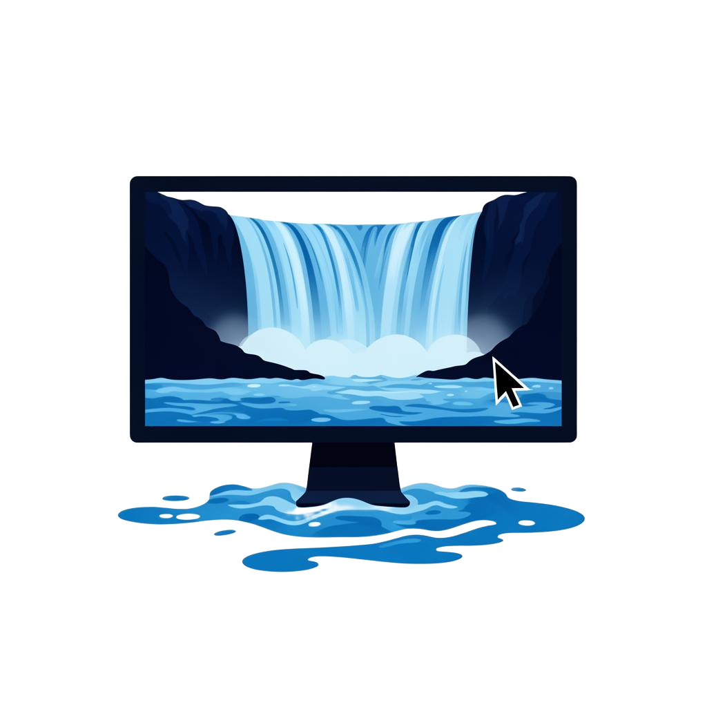 Monitor with Niagara Falls inside